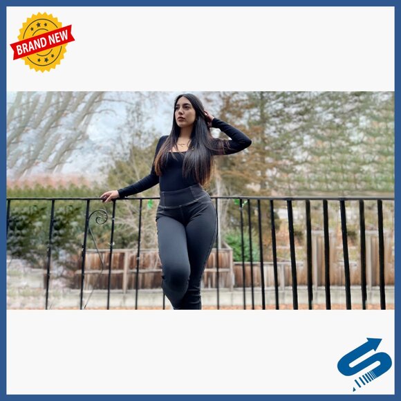 High Waisted Yoga Leggings with Back Pockets, Tummy Control, Buttery Soft - Picture 7 of 7